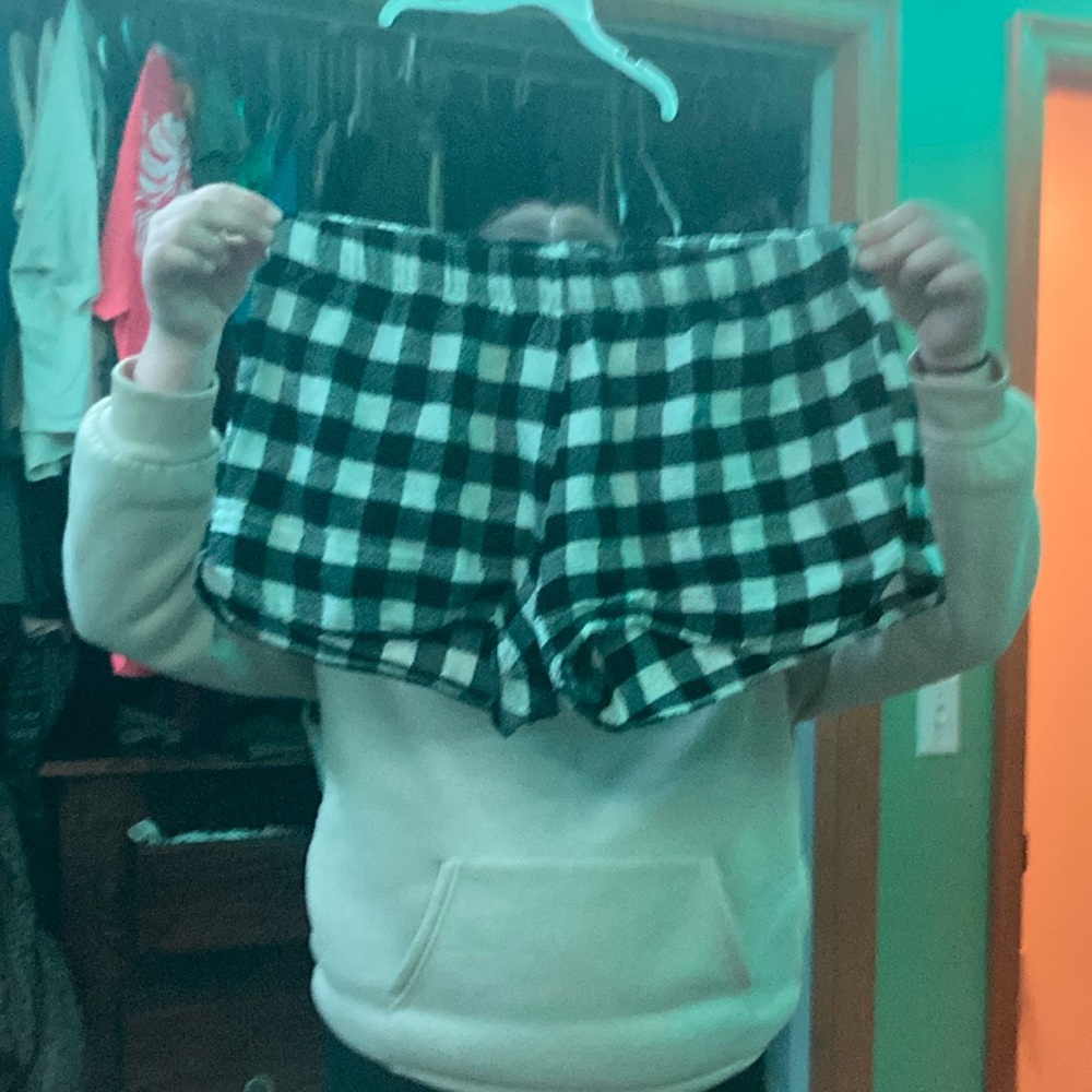 Plaid Black and White Kids Shorts